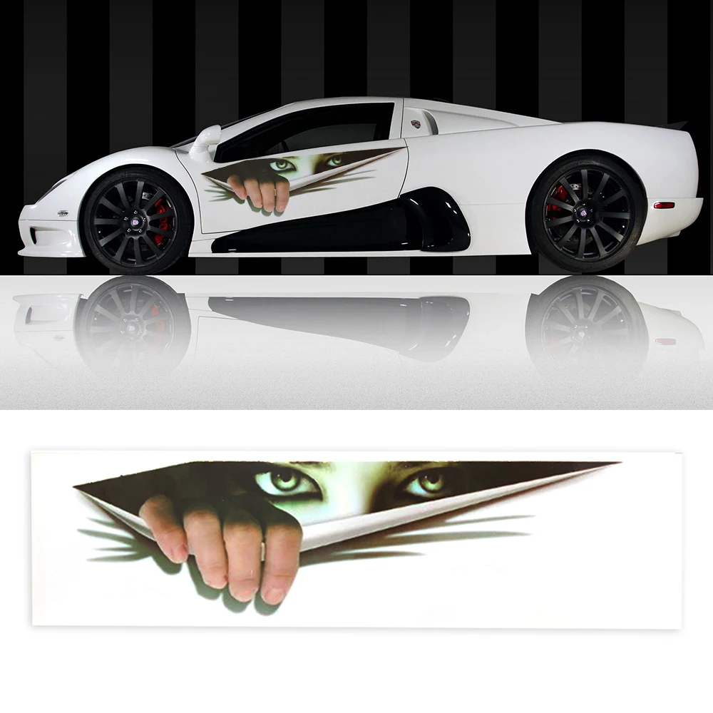 New Creative 3D Peeking Women Scary Eyes Car Door Window Vinyl Decal Sticker Waterproof Auto Styling Accessories | Автомобили и