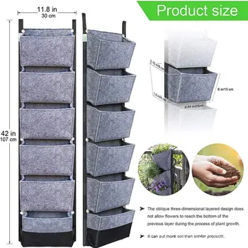 

Vertical Felt Three-dimensional Grow Bags Potted Plants Nurture Creative Wall-mounted Foldable Breathable Firm Durable