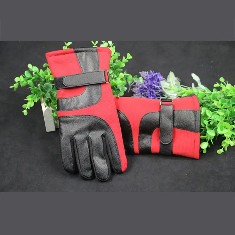 1Pair Men Winter Warm Liner Full Finger Gloves Anti-slip Leather Driving Mittens A69C