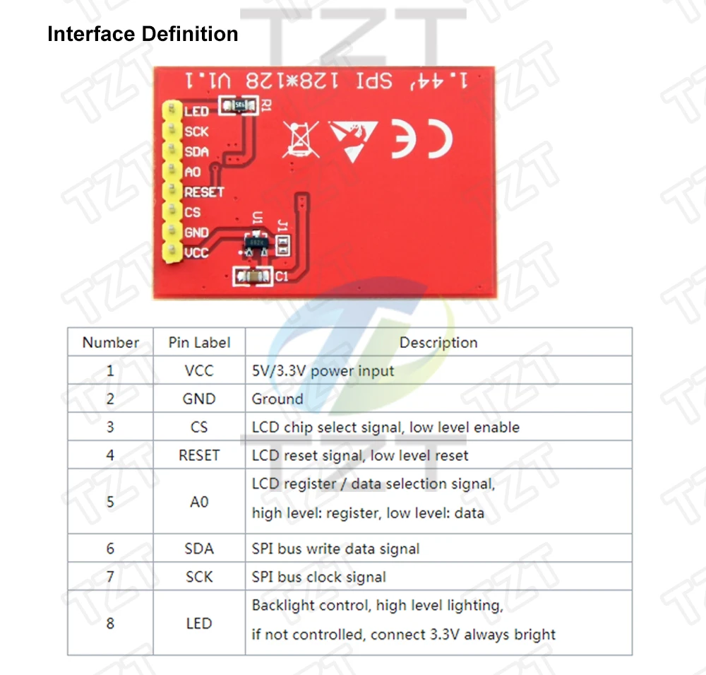 1.44/1.8/2.4/2.8 Inch TFT Color Screen LCD Display Module Drive ST7735 ILI9341 Interface SPI 128*128 240*320 for Arduino
