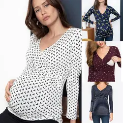 одежда для женщин Сплошной цвет одежда для кормления грудью досуг одежда для кормящих мода для кормящих мам одежда Футболка с коротким
