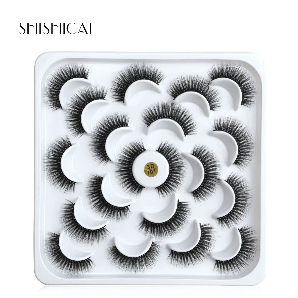 SHISHICAI 1/2/10 Pairs Mink False Eyelashes Natural Long Mink Eyelashes 3D Mink Lashes Extension For Beauty Makeup faux cils