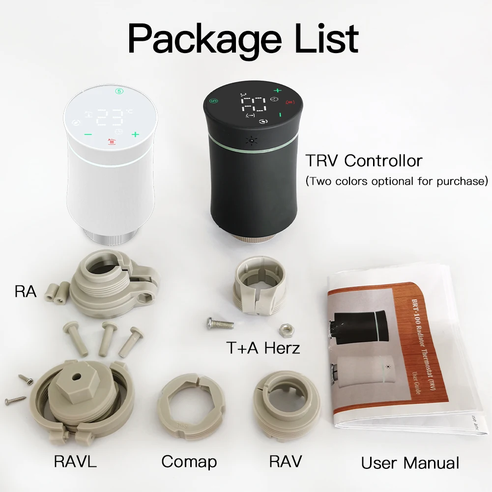 MOES-ZigBee 3.0 TRV Válvula Atuador do Radiador,
