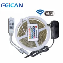 LED Strip Light RGB 5m SMD2835 WIFI RGB LED controller 24keys IR Control Remote 12V 2A Power Adapter Waterproof led strip kit