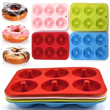 

6-cavity Silicone Donut Baking Tray non-stick Mold Making Tool Baking non-stick And heat-resistant Reusable