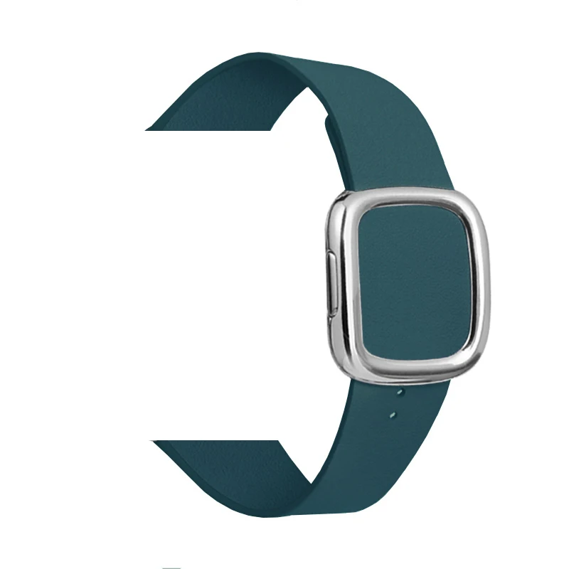 Pine forest green 1 Спортивные натуральная кожа современный ремешок для наручных часов Apple Watch, версии 4 44 мм 40 мм браслет из розового золота с пряжкой для наручных часов iWatch серии 3/2/1 38 мм 42 мм - Цвет ремешка: Pine forest green 1