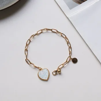 

Europe and America Ornament Fashion Personality Hot Sales Peach Heart Bracelets Women's Chain Handmade Heart Bracelet