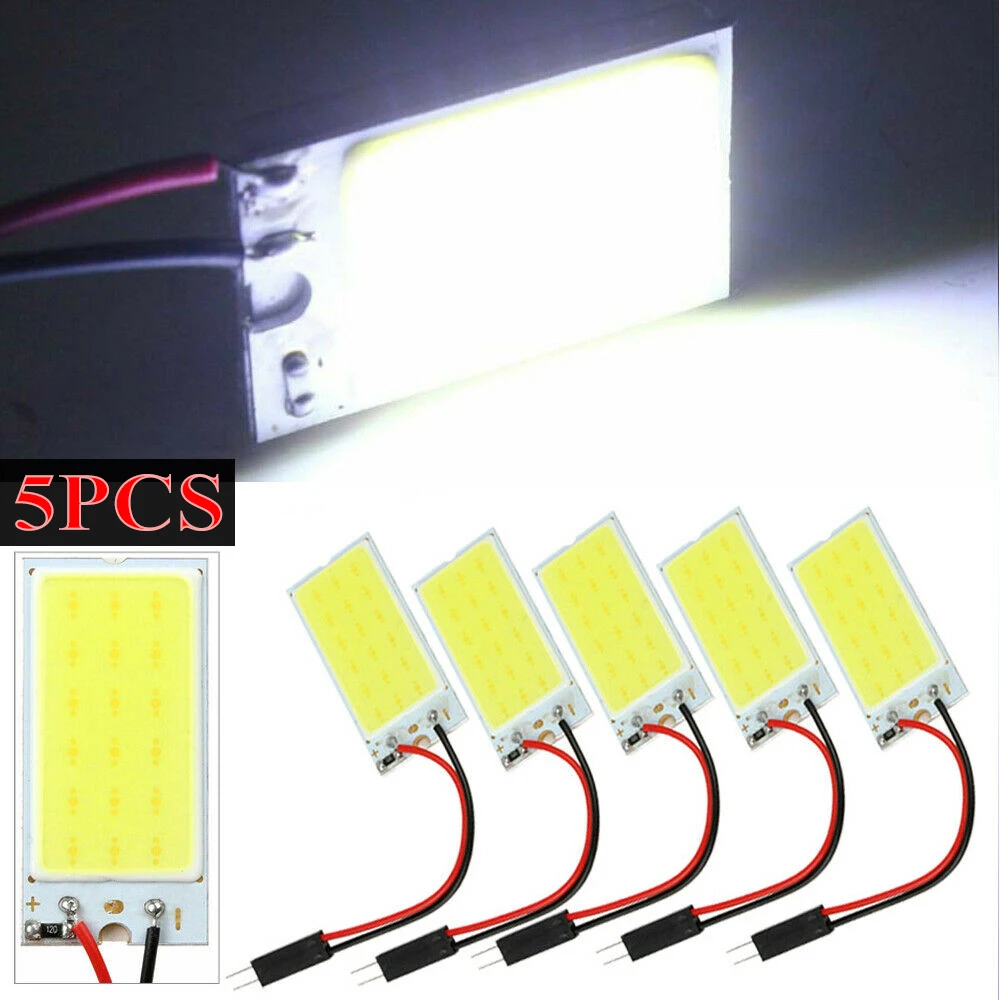 Parts LED Panel Lights 5pcs White COB 18LED Car Interior Dome For Festoon