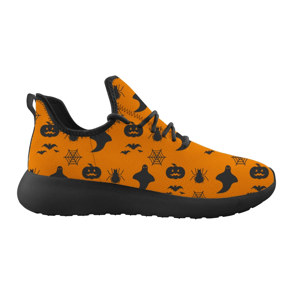 

Custom Halloween Gloomy Terror Style Printing Design Sneakers Men Pumpkin Ghost Pattern Mesh Breathable Outdoor Zapatos De Mujer