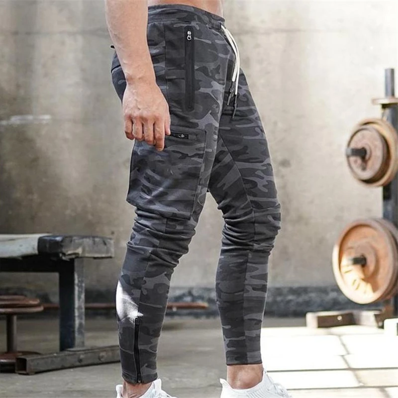 Casual Pants Sports Pants Casual Sports Pants Men Jogger Pants Sweatpants Man Gym Workout Fitness Cotton Trousers Male Casual Fashion Skinny Sports Pants Zipper Design