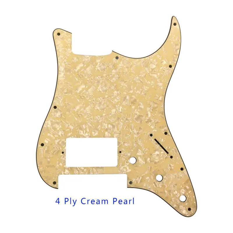 4Ply Cream Pearl Custom Pleroo Guitar Pickguard-для США 11 винтовых отверстий Stratocaster с Floyd Rose Tremolo Bridge PAF Humbucker H царапина пластины - Цвет: 4Ply Cream Pearl