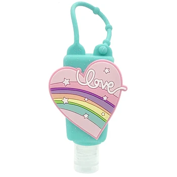 

1Pc Mini Portable Cartoon Sanitizer Gel Holder Refillable Hand Gel Dispenser with Keychain Mini Disinfection holder