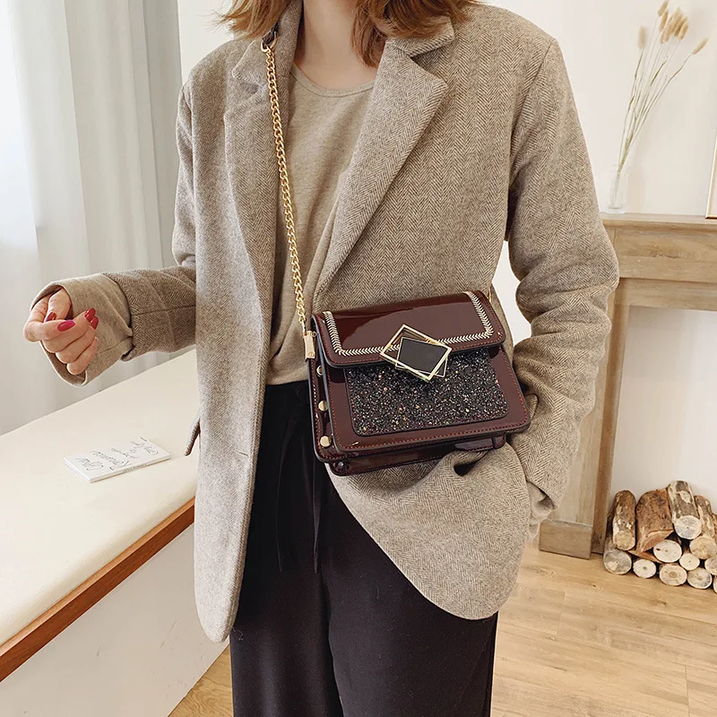 

Winter New Arrival Bag WOMEN'S Bag New Style 2019 Korean-style Versatile Shoulder CHIC Chain Strap Retro Fashion Small Square Ba