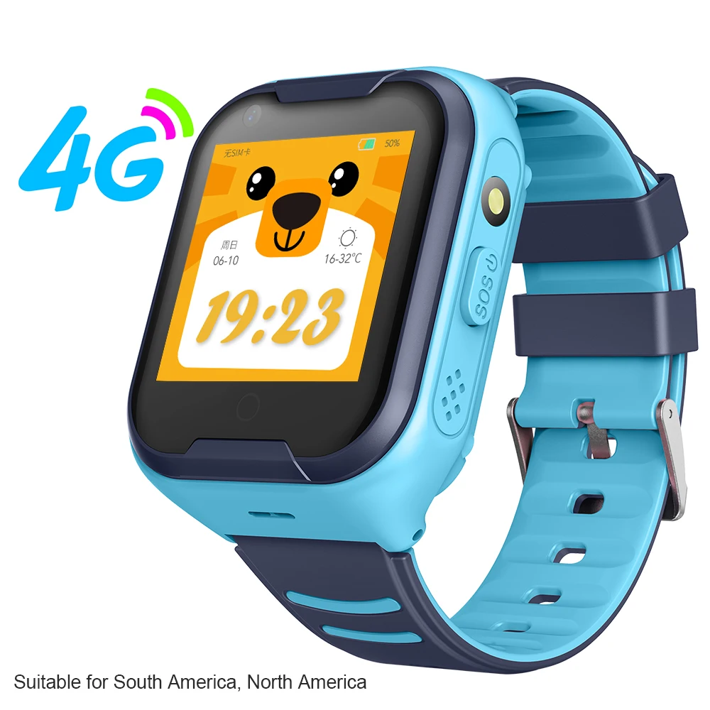 Blue SA NA Version Femperna G4H Детские умные часы 4G IP67 Водонепроницаемый видео связь SOS One Boutton для помощи умные часы для мужчин для Android IOS - Цвет: Blue SA NA Version