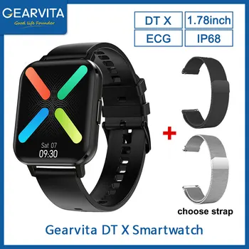 

Gearvita DTX Smartwatch DT X 1.78inch IP68 Waterproof ECG Heart Rate 420*485 Sleep Monitor Blood Pressure VS W26 Smart Watch Men