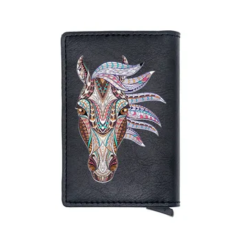 

Classic Horse Design Unique Digital Printing Card Holder Casual Wallet Men Women Leather Pu Short Purse Gift