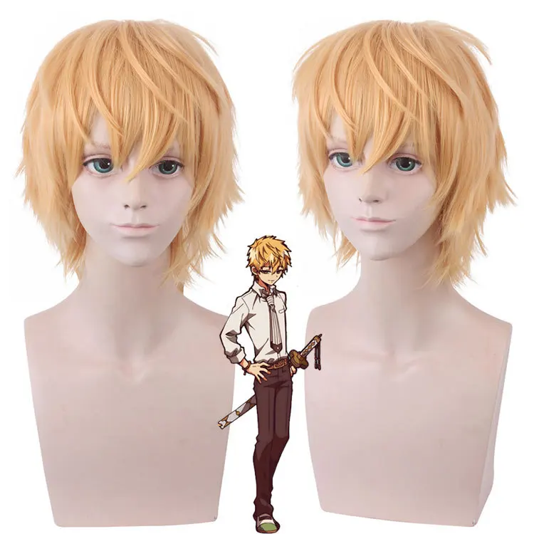 

Anime Toilet-bound Hanako-kun Minamoto Kou Wig Cosplay Wig Role Play Short Khaki 35cm