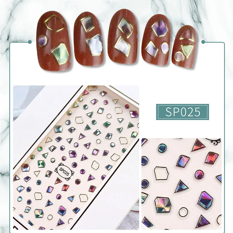 Новейшая стикеры 3D на ногти Nail Art Переводные картинки голографические золотые металлические переводные наклейки Единорог Лаванда Цветок пони крест - Цвет: 25