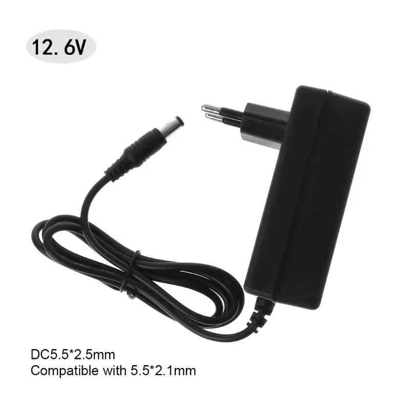 

Battery Charger 12.6V DC 1A Intelligent Lithium Li-on Power Adapter EU US Plug Transformer 28TE