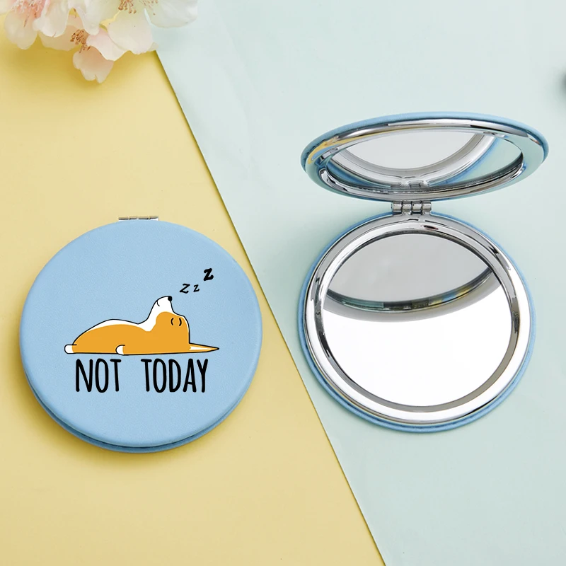 Personality Portable Folding Double Mirror Girls Pocket Mirror Mini Makeup Mirrors Cosmetics Tool espejos 2