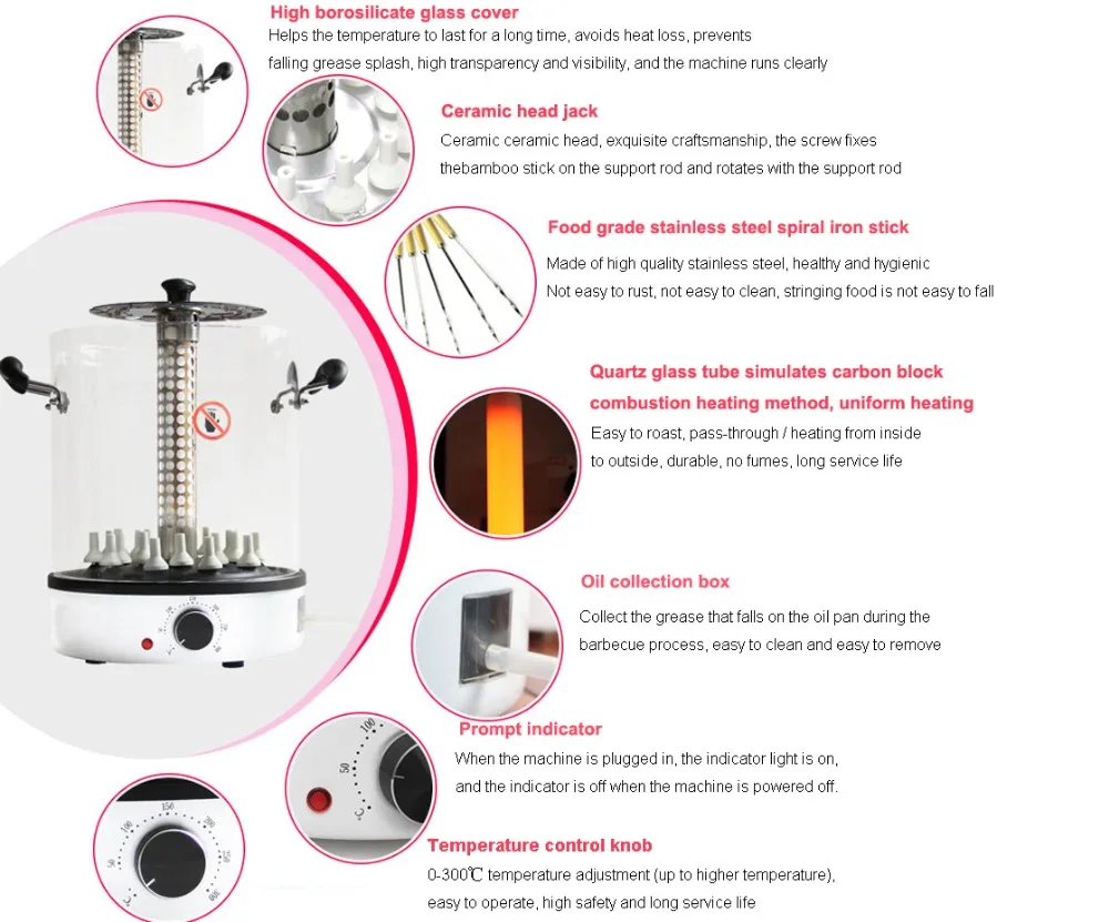 Машина для бездымного вращающегося барбекю A20W