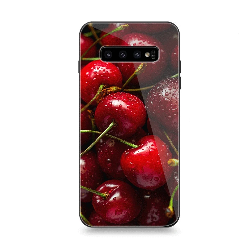 Чехол для телефона Стекло для samsung A70 A50 A30 A40 A20 A60 A10 S7 край S8 S9 S10 Plus Note 8 9 Фрукты Вишня