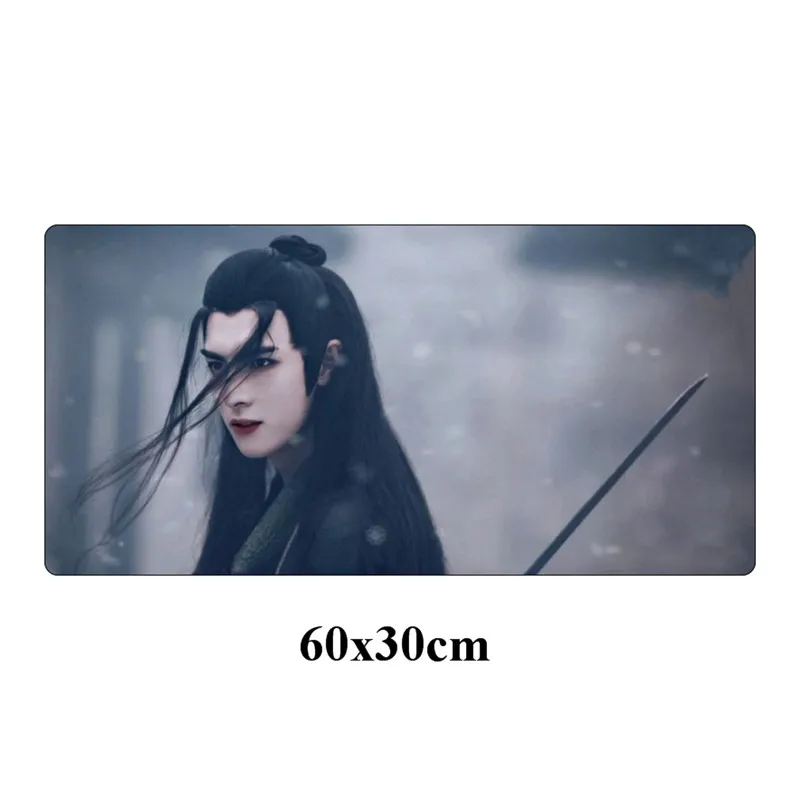 Большой игровой коврик для мыши Xiao Zhan Wang yibo с запирающимся краем 60x30 см, классный прочный коврик для компьютерного стола - Цвет: Фиолетовый