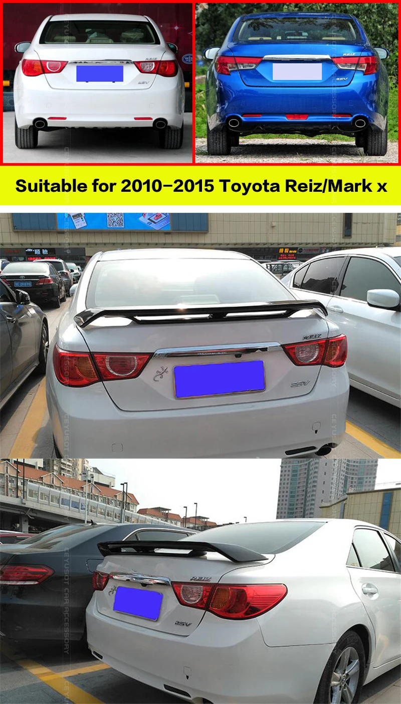 Для аксессуаров спойлер Toyota MARK X 2010 2011 2012 2013 АБС-пластик высокого качества цвета грунтовки хвост Автомобильный багажник спойлер задней крышки с двойным спойлерная кромка reiz с неподвижным крылом