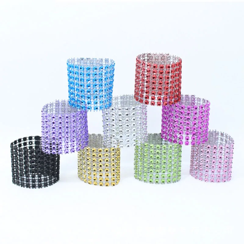 Home Decor Party Supplies Banquet Table Accessories Napkin Ring Handmade Rhinestone Bows Holder Chairs Buckles