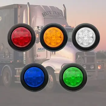 

4Pcs Car Round Side Marker 24V Lights Truck 7 LEDs Lights Round Trailer Lamp