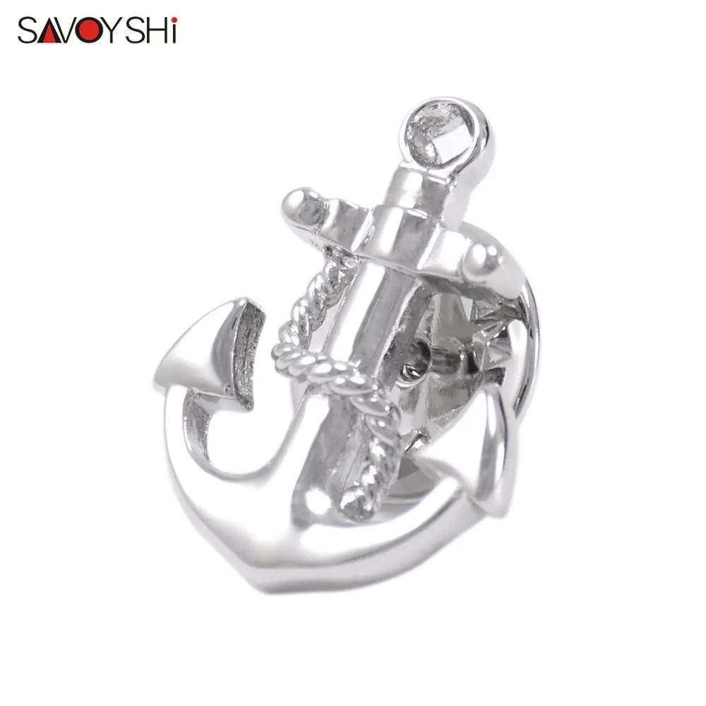 SAVOYSHI, новинка, серебряная, в форме якоря, для мужчин, на лацкане, на булавке, броши на булавке, прекрасный подарок для мужчин, s броши, на воротнике, вечерние, подарок, фирменное ювелирное изделие