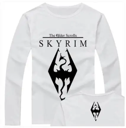 Игра The Elder Scrolls V Skyrim мужские футболки топы игровые футболки Повседневная модная новинка классические футболки с длинным рукавом - Цвет: 3