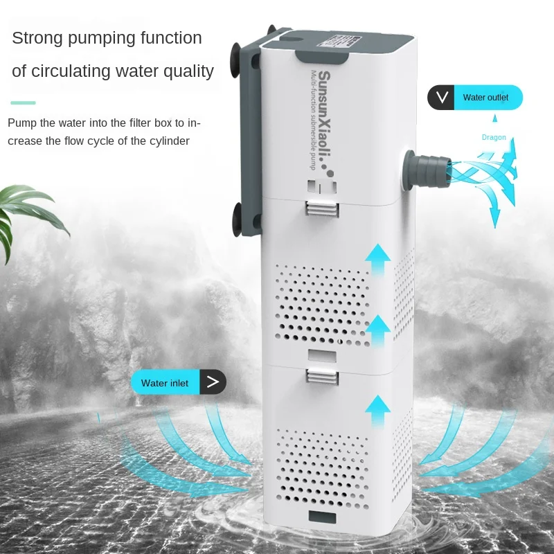 Flash Sale Bomba de filtro 4 en 1 para acuario, generador interno de oxígeno, de aire, de olas, sumergible para pecera p3KeVW053