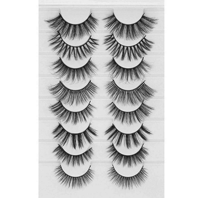 8 Pairs 3D Mink False Eyelashes Natural Wispy Fluffy Dramatic Volume Fake Lashes Extension Handmade Cruelty-free Eyelash