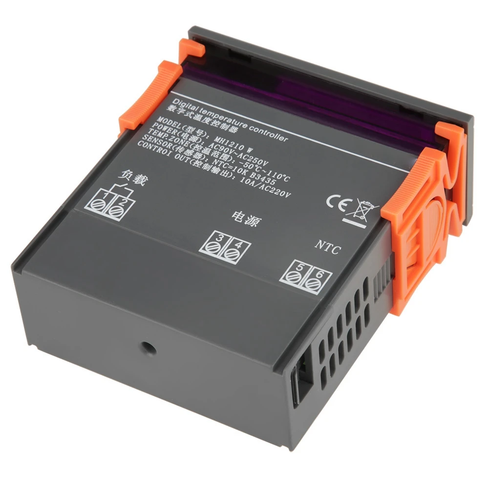 MH1210W AC 110 220V Цифровой терморегулятор Термостат калибровка температурный контроллер наборы с к Тип зонда датчик