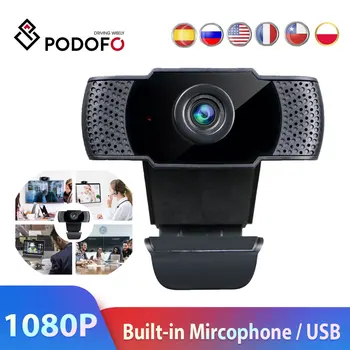 

Podofo PC cam Webcam 1080P Microphone Video Calling HD Webcam Web Camera For Computer For PC Laptop Skype MSN Webcam 4K