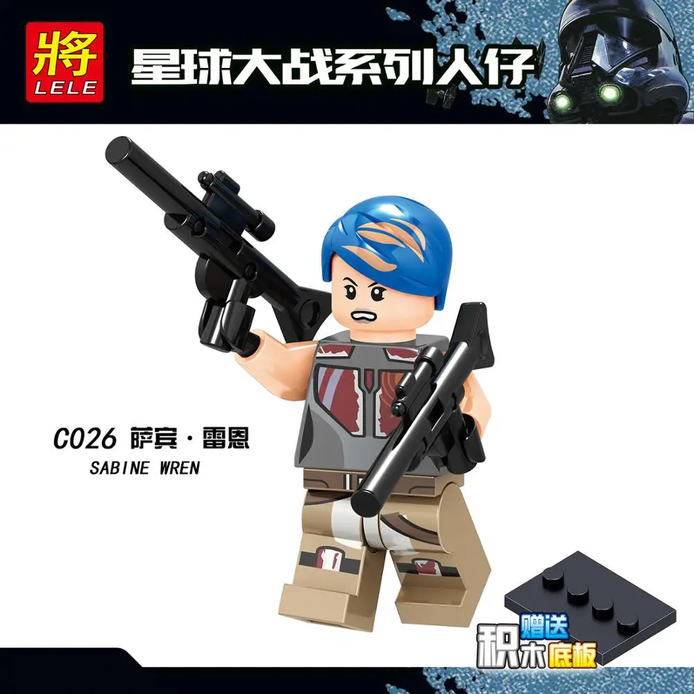 20PCS Star wars Jedi Han Yoda Darth Vader Obi Wan Models Leia Rey Building Blocks Best Gift Toys for Child - Цвет: C026