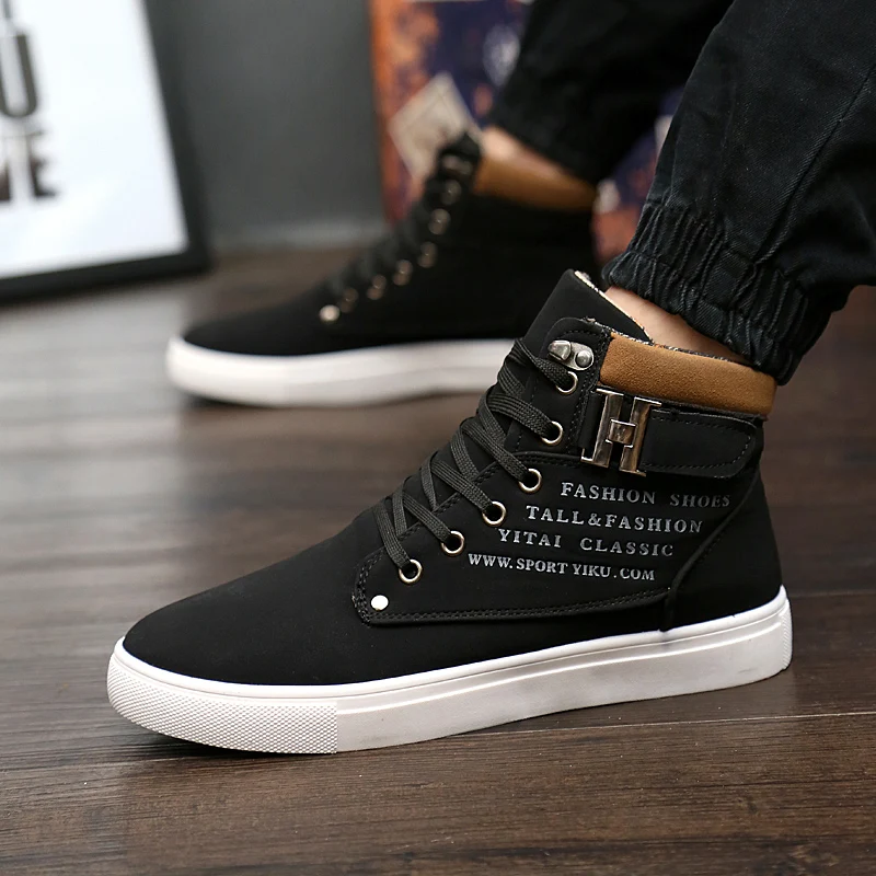 

Ankle boots warm men snow boots winter Lace-up men shoes arrival fashion flock plush winter boots men 2020 new