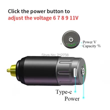 Newst татуировки Мини беспроводной мощность серый для татуировки роторная машина ручка RCA Подключение татуировки питание