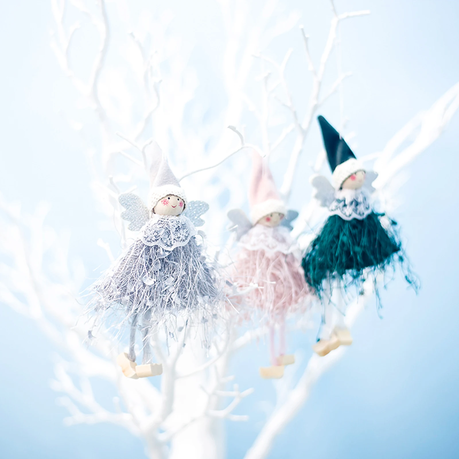 

Christmas Woolen Angel Doll Ornaments Christmas Tree Hanging Pendants 2019 Christmas Decoration for Home Xmas Party Decoration