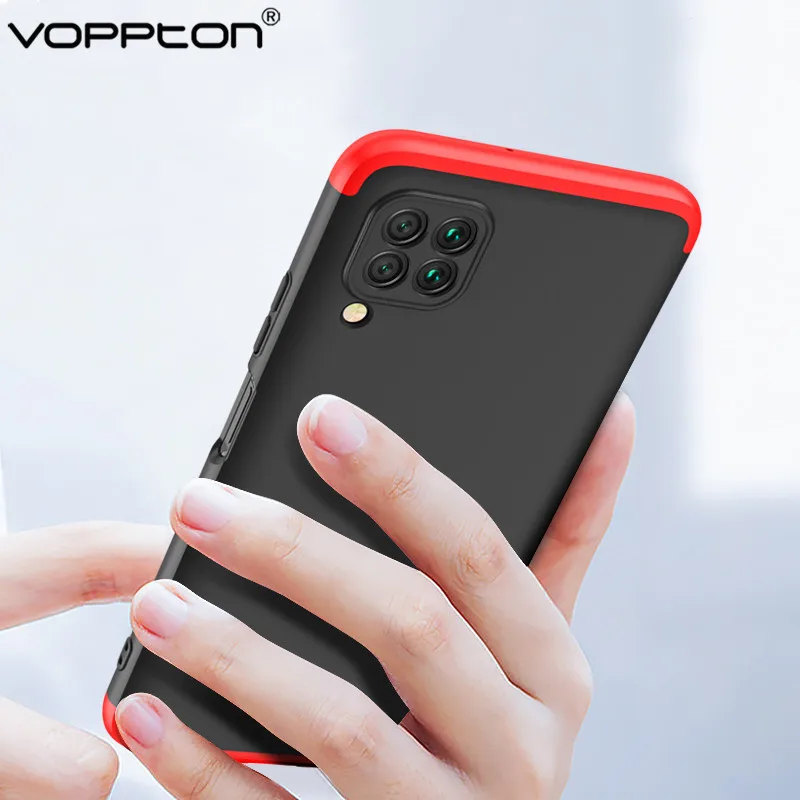 360 full protection PC Case For Huawei P40 Lite Phone 3 IN 1 Matte Hard Plastic Back Cover Shockproof | Мобильные телефоны и