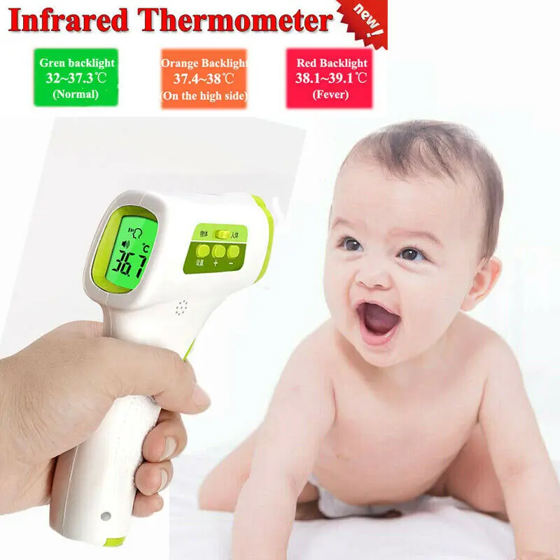 

IR Infrared Digital Non-Contact Forehead Thermometer Gun for Baby Adult Ear Temperature (Color is Randomly&Battery not included)