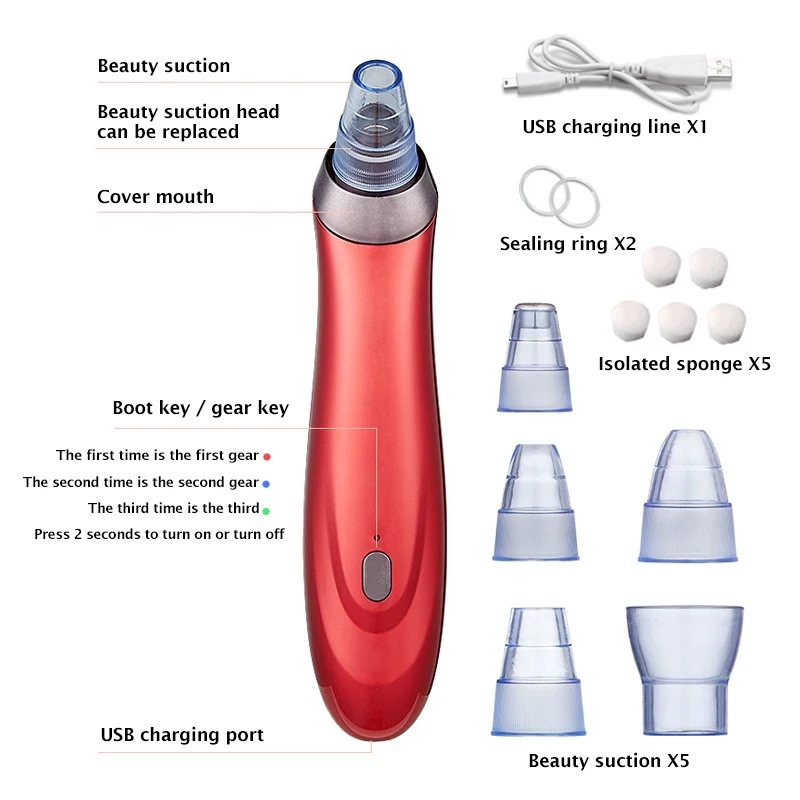 Электрический прибор для удаления угрей вакуумное всасывание отмершей кожи акне пилинг для пор ОТШЕЛУШИВАЮЩИЙ ПИЛИНГ для пор очищающий дропшиппинг