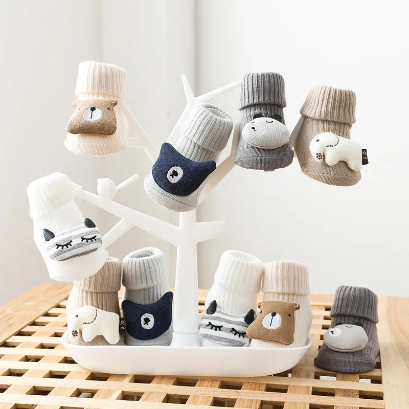 Socks Newborn Spring Anti-Slip Baby-Girls Infant Winter Cotton Animal Cartoon Autumn
