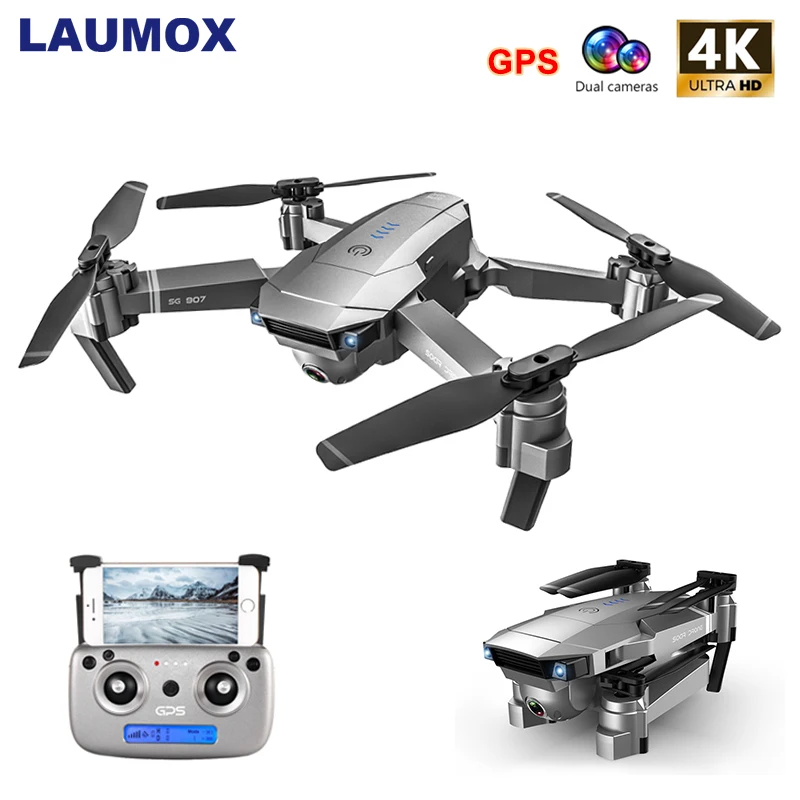 LAUMOX SG907 GPS Drone с 4K HD Регулировочная камера Широкоугольный 5G WIFI FPV RC Quadcopter Профессиональные складные дроны E520S E58 LAUMOX SG907 GPS Drone с 4K HD Регулировочная камера Широкоугольный 5G WIFI FPV RC Quadcopter Профессиональные складные дроны E520S E58
