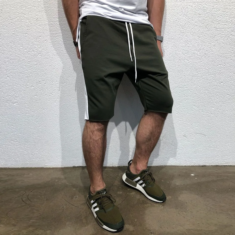 

Muscle Kid Brother Fitness New Style Shorts Sports Casual Running Shorts Solid Color pin tiao Men's Summer Pants