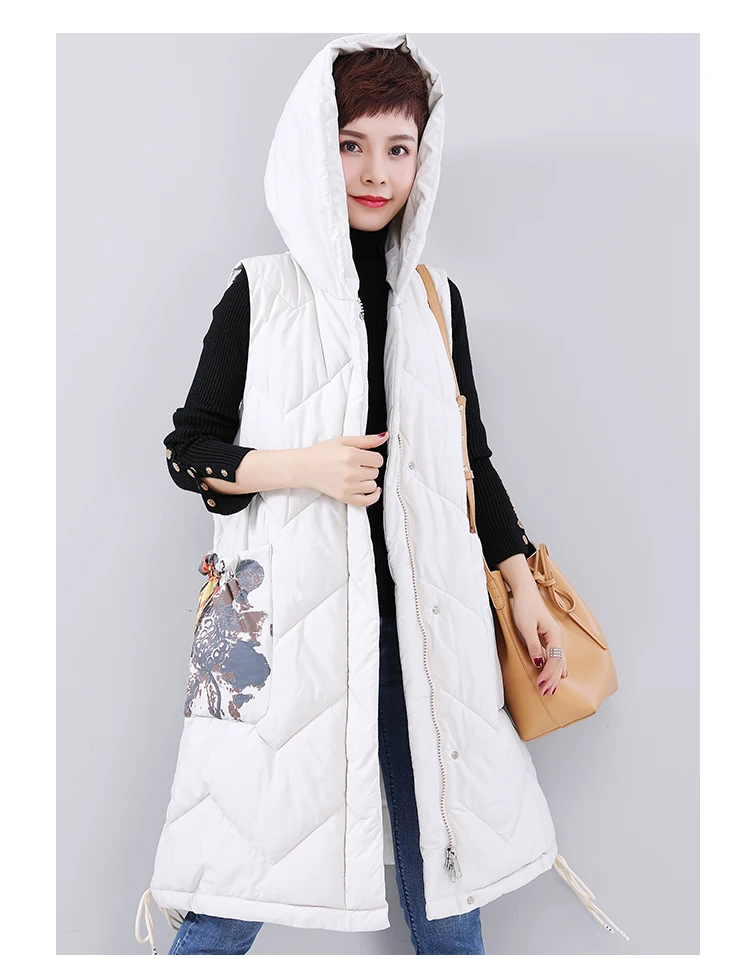 Casaco Feminino Real Colete Feminino, осенняя и зимняя куртка, Новая повседневная куртка большого размера, жилет с хлопковой подкладкой, теплая куртка с капюшоном