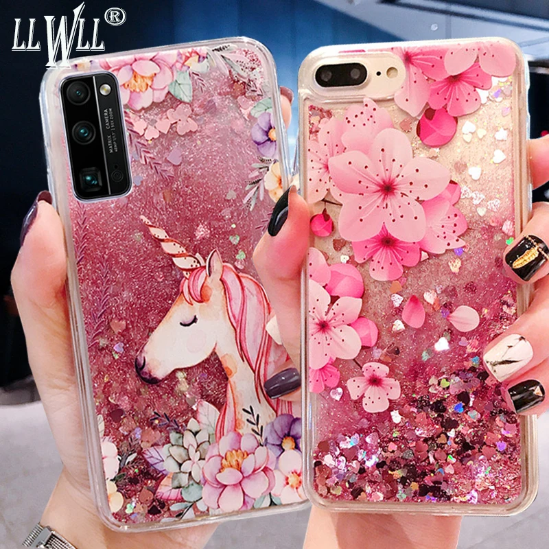 Чехол с зыбучим песком единорога для Huawei Nova 5 t 5z 5i Pro 7i 6 se 6se 4 3 3i 2i 2S 2 Plus чехол