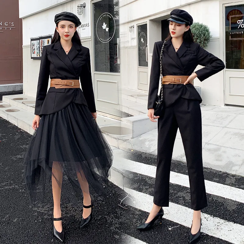 

2019 New Style Elegant Debutante WOMEN'S Suit Small Suit Gauze Skirt Two-Piece Set