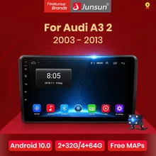 Reprodutor de vídeo dos multimédios do rádio do carro de junsun v1 android 10.0 dsp carplay gps estéreo automático para audi a3 8p 2003 - 2013 2 din dvd